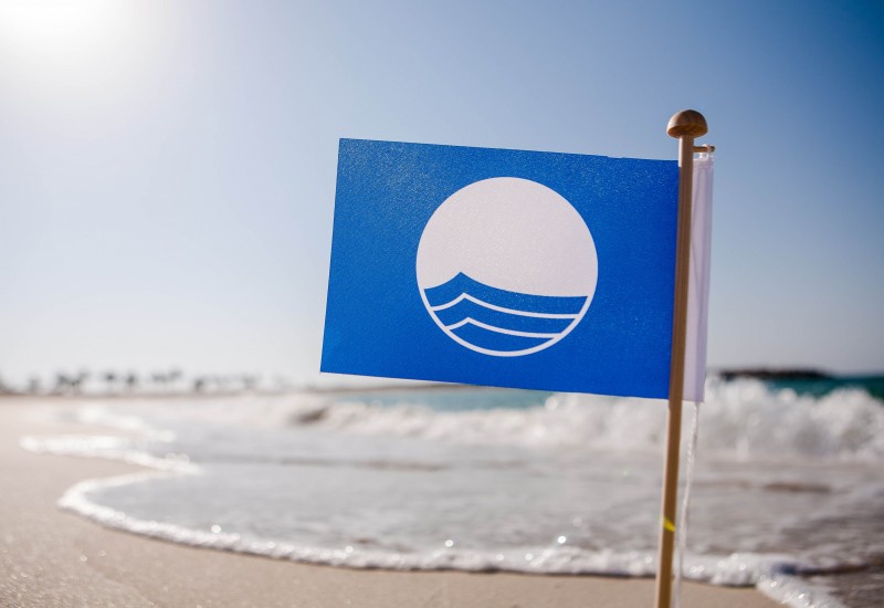 Blue Flag beach sign