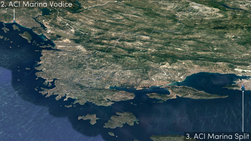 vodice to split sailing route