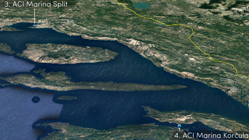 split to korcula sailing route