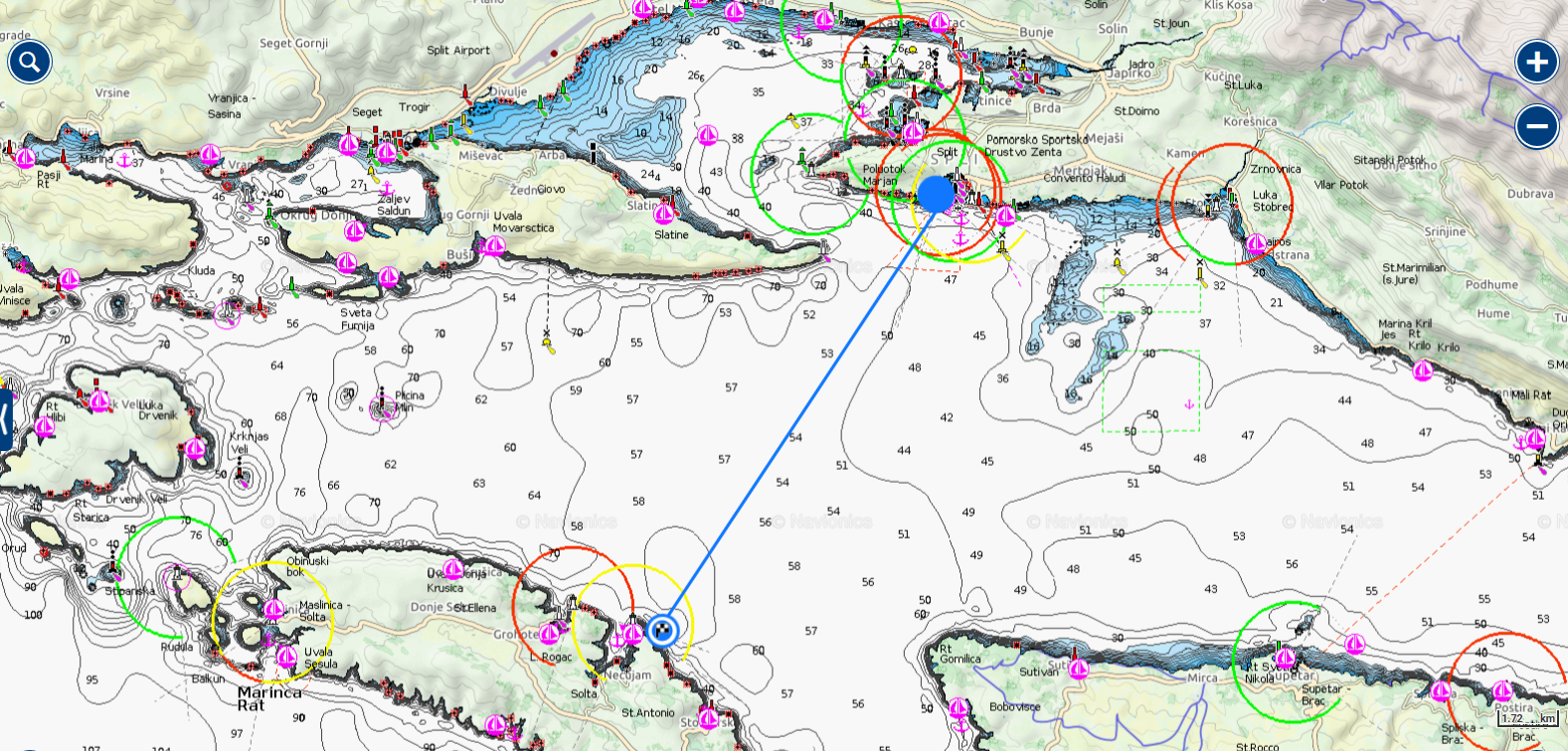 Sailing from Split to Brac 