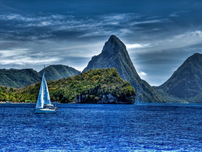 sailing in the Caribbean St. Lucia