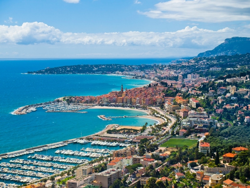 Old Port of Menton marina on south France