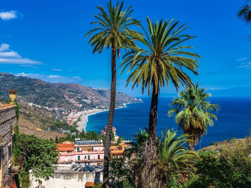 Beach view from Taormina