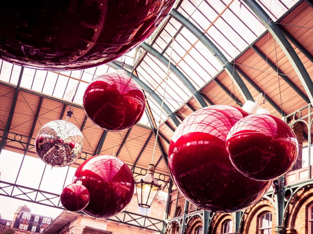 Christmas decor in Covent Garden